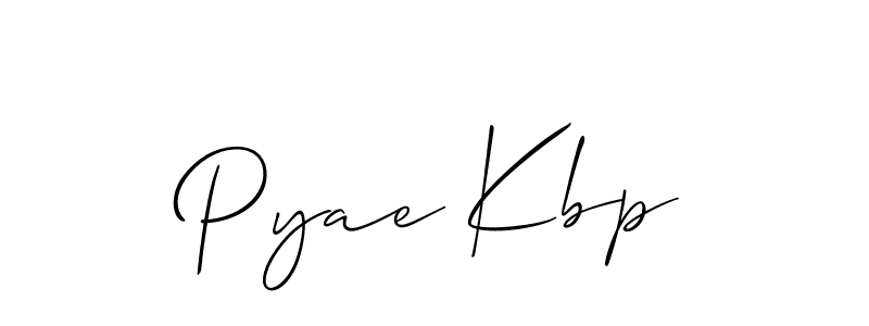 Create a beautiful signature design for name Pyae Kbp. With this signature (Allison_Script) fonts, you can make a handwritten signature for free. Pyae Kbp signature style 2 images and pictures png
