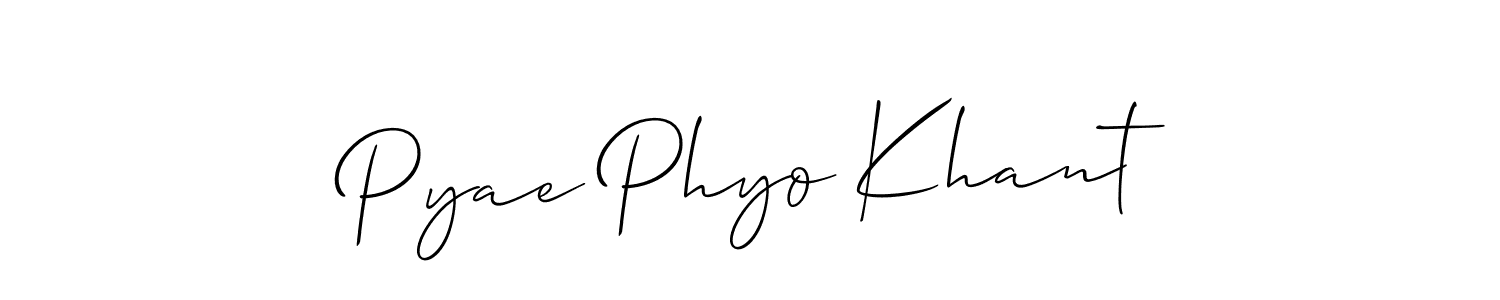 Similarly Allison_Script is the best handwritten signature design. Signature creator online .You can use it as an online autograph creator for name Pyae Phyo Khant. Pyae Phyo Khant signature style 2 images and pictures png
