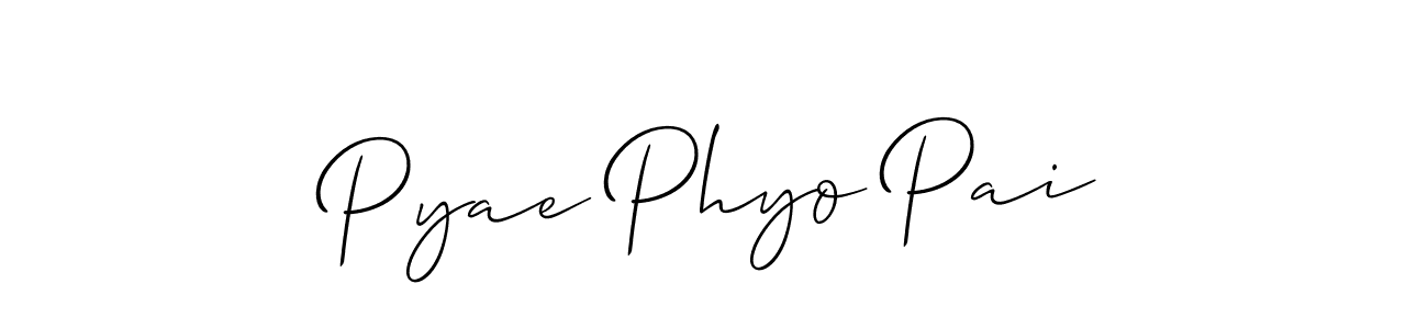 if you are searching for the best signature style for your name Pyae Phyo Pai. so please give up your signature search. here we have designed multiple signature styles  using Allison_Script. Pyae Phyo Pai signature style 2 images and pictures png