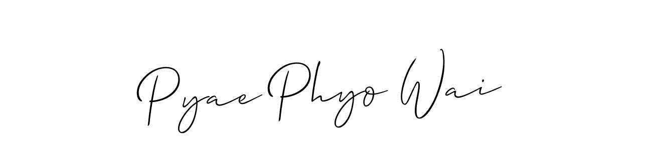 Similarly Allison_Script is the best handwritten signature design. Signature creator online .You can use it as an online autograph creator for name Pyae Phyo Wai. Pyae Phyo Wai signature style 2 images and pictures png