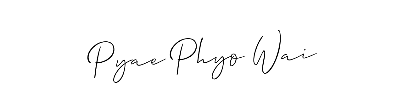 Similarly Allison_Script is the best handwritten signature design. Signature creator online .You can use it as an online autograph creator for name Pyae Phyo Wai. Pyae Phyo Wai signature style 2 images and pictures png