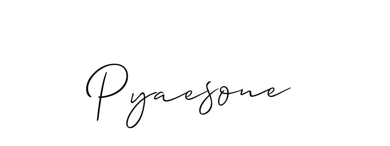 if you are searching for the best signature style for your name Pyaesone. so please give up your signature search. here we have designed multiple signature styles  using Allison_Script. Pyaesone signature style 2 images and pictures png