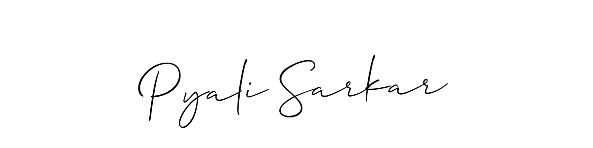 The best way (Allison_Script) to make a short signature is to pick only two or three words in your name. The name Pyali Sarkar include a total of six letters. For converting this name. Pyali Sarkar signature style 2 images and pictures png