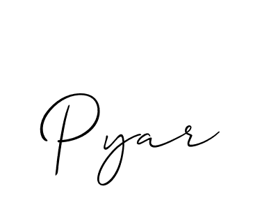 Also we have Pyar name is the best signature style. Create professional handwritten signature collection using Allison_Script autograph style. Pyar signature style 2 images and pictures png