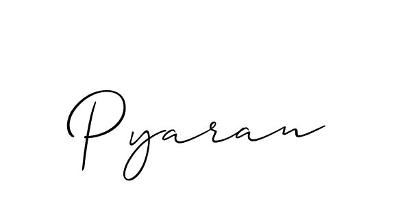 Design your own signature with our free online signature maker. With this signature software, you can create a handwritten (Allison_Script) signature for name Pyaran. Pyaran signature style 2 images and pictures png