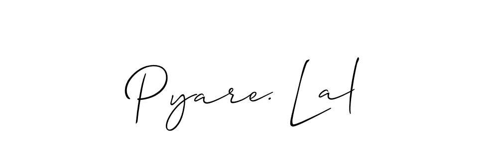 The best way (Allison_Script) to make a short signature is to pick only two or three words in your name. The name Pyare. Lal include a total of six letters. For converting this name. Pyare. Lal signature style 2 images and pictures png