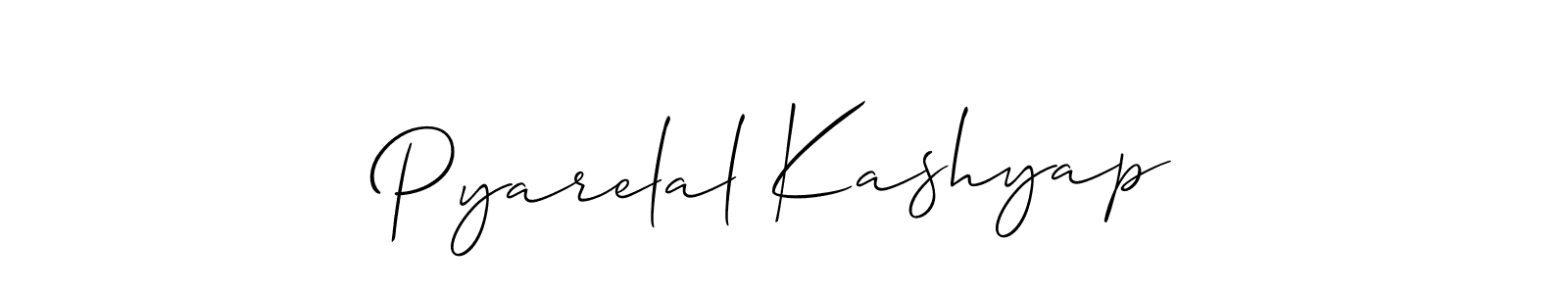 Also You can easily find your signature by using the search form. We will create Pyarelal Kashyap name handwritten signature images for you free of cost using Allison_Script sign style. Pyarelal Kashyap signature style 2 images and pictures png