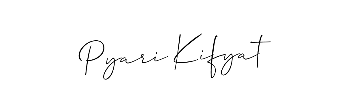 Make a short Pyari Kifyat signature style. Manage your documents anywhere anytime using Allison_Script. Create and add eSignatures, submit forms, share and send files easily. Pyari Kifyat signature style 2 images and pictures png