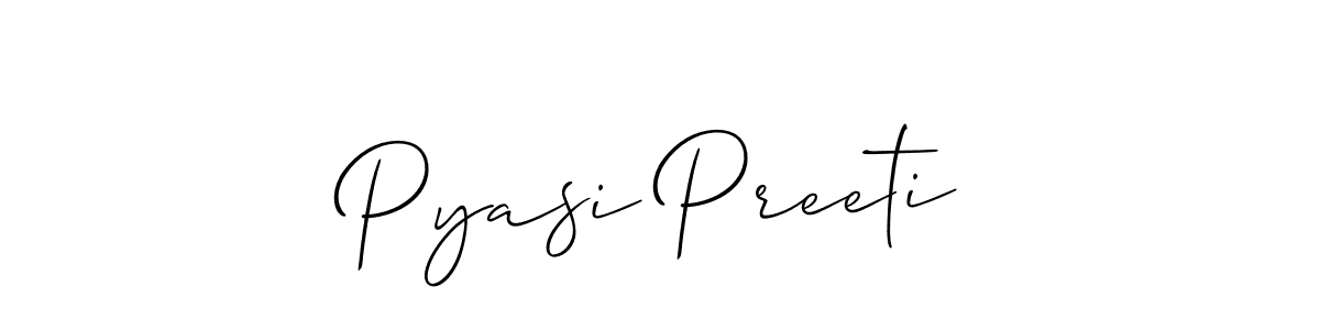 Create a beautiful signature design for name Pyasi Preeti. With this signature (Allison_Script) fonts, you can make a handwritten signature for free. Pyasi Preeti signature style 2 images and pictures png