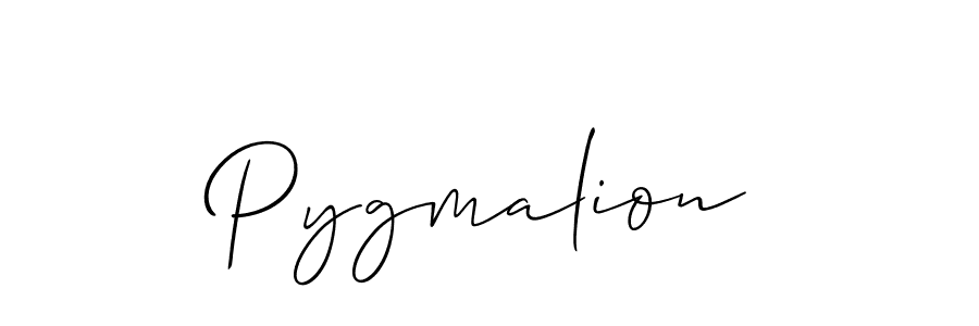 Use a signature maker to create a handwritten signature online. With this signature software, you can design (Allison_Script) your own signature for name Pygmalion. Pygmalion signature style 2 images and pictures png