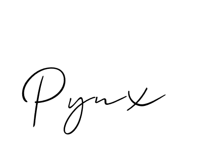 The best way (Allison_Script) to make a short signature is to pick only two or three words in your name. The name Pynx include a total of six letters. For converting this name. Pynx signature style 2 images and pictures png