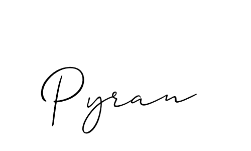 Create a beautiful signature design for name Pyran. With this signature (Allison_Script) fonts, you can make a handwritten signature for free. Pyran signature style 2 images and pictures png