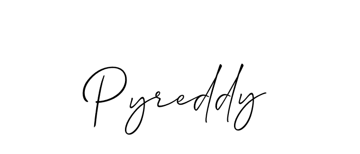 if you are searching for the best signature style for your name Pyreddy. so please give up your signature search. here we have designed multiple signature styles  using Allison_Script. Pyreddy signature style 2 images and pictures png