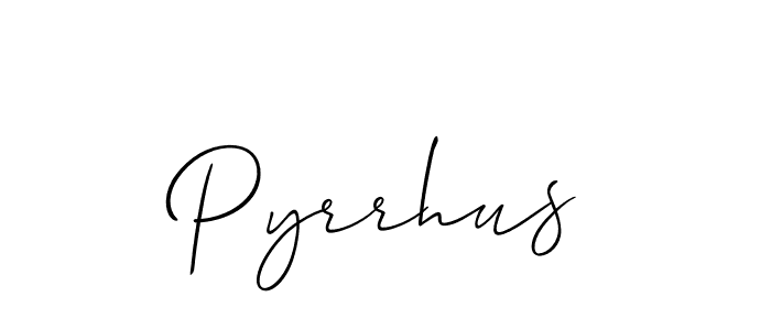 Also we have Pyrrhus name is the best signature style. Create professional handwritten signature collection using Allison_Script autograph style. Pyrrhus signature style 2 images and pictures png