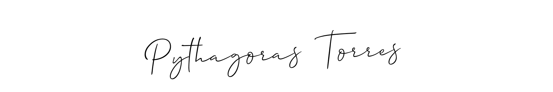 How to make Pythagoras  Torres name signature. Use Allison_Script style for creating short signs online. This is the latest handwritten sign. Pythagoras  Torres signature style 2 images and pictures png