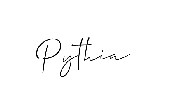 How to make Pythia signature? Allison_Script is a professional autograph style. Create handwritten signature for Pythia name. Pythia signature style 2 images and pictures png