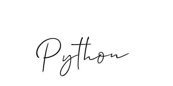 You should practise on your own different ways (Allison_Script) to write your name (Python) in signature. don't let someone else do it for you. Python signature style 2 images and pictures png