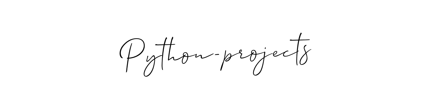 Create a beautiful signature design for name Python-projects. With this signature (Allison_Script) fonts, you can make a handwritten signature for free. Python-projects signature style 2 images and pictures png