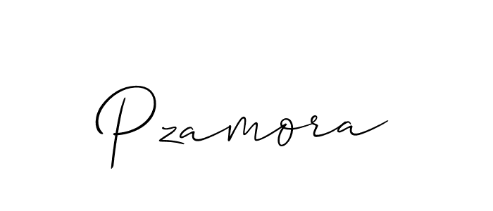 Make a beautiful signature design for name Pzamora. With this signature (Allison_Script) style, you can create a handwritten signature for free. Pzamora signature style 2 images and pictures png
