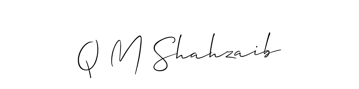 Create a beautiful signature design for name Q M Shahzaib. With this signature (Allison_Script) fonts, you can make a handwritten signature for free. Q M Shahzaib signature style 2 images and pictures png