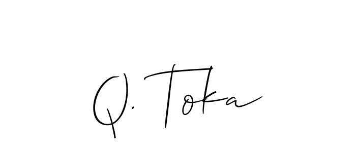 How to Draw Q. Toka signature style? Allison_Script is a latest design signature styles for name Q. Toka. Q. Toka signature style 2 images and pictures png