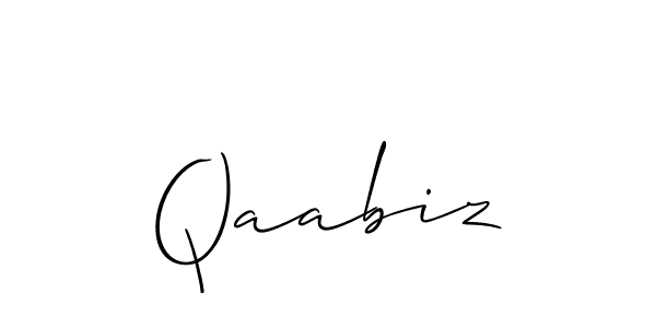 Make a beautiful signature design for name Qaabiz. With this signature (Allison_Script) style, you can create a handwritten signature for free. Qaabiz signature style 2 images and pictures png