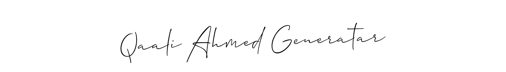 You can use this online signature creator to create a handwritten signature for the name Qaali Ahmed Generatar. This is the best online autograph maker. Qaali Ahmed Generatar signature style 2 images and pictures png