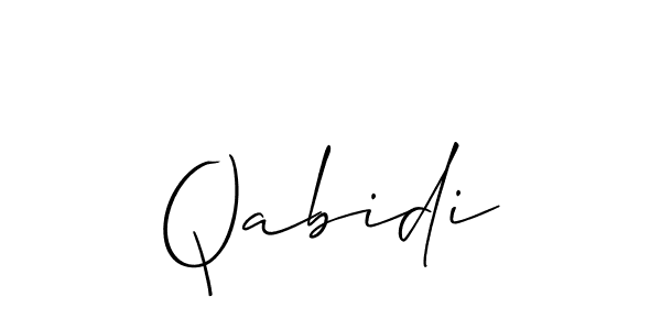 The best way (Allison_Script) to make a short signature is to pick only two or three words in your name. The name Qabidi include a total of six letters. For converting this name. Qabidi signature style 2 images and pictures png