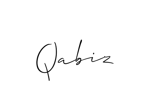 The best way (Allison_Script) to make a short signature is to pick only two or three words in your name. The name Qabiz include a total of six letters. For converting this name. Qabiz signature style 2 images and pictures png