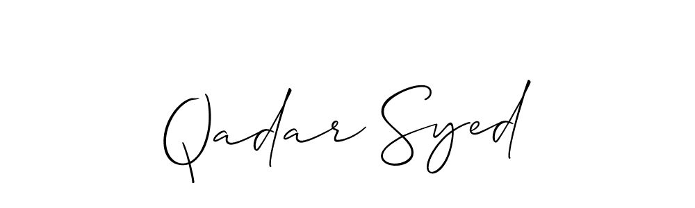 It looks lik you need a new signature style for name Qadar Syed. Design unique handwritten (Allison_Script) signature with our free signature maker in just a few clicks. Qadar Syed signature style 2 images and pictures png