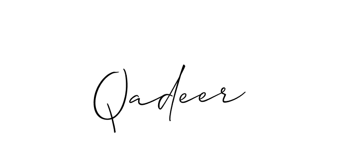 Allison_Script is a professional signature style that is perfect for those who want to add a touch of class to their signature. It is also a great choice for those who want to make their signature more unique. Get Qadeer  name to fancy signature for free. Qadeer  signature style 2 images and pictures png