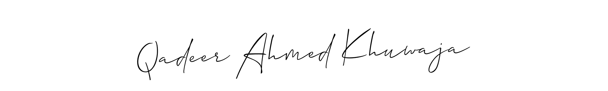 Once you've used our free online signature maker to create your best signature Allison_Script style, it's time to enjoy all of the benefits that Qadeer Ahmed Khuwaja name signing documents. Qadeer Ahmed Khuwaja signature style 2 images and pictures png