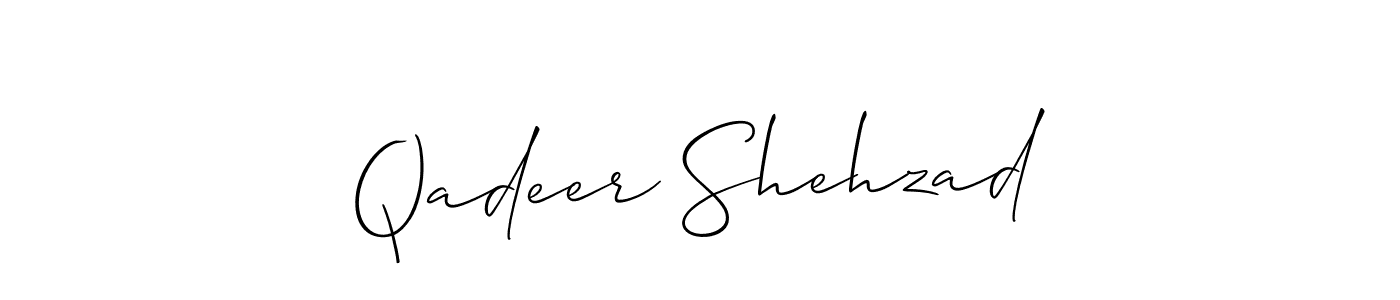 Create a beautiful signature design for name Qadeer Shehzad. With this signature (Allison_Script) fonts, you can make a handwritten signature for free. Qadeer Shehzad signature style 2 images and pictures png