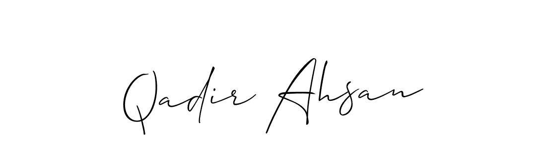 Qadir Ahsan stylish signature style. Best Handwritten Sign (Allison_Script) for my name. Handwritten Signature Collection Ideas for my name Qadir Ahsan. Qadir Ahsan signature style 2 images and pictures png