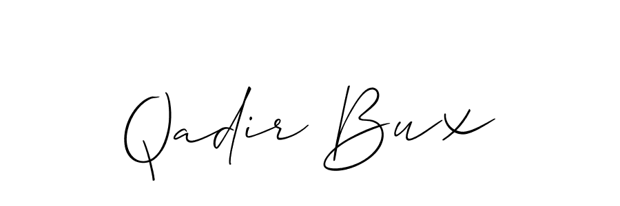 Allison_Script is a professional signature style that is perfect for those who want to add a touch of class to their signature. It is also a great choice for those who want to make their signature more unique. Get Qadir Bux name to fancy signature for free. Qadir Bux signature style 2 images and pictures png