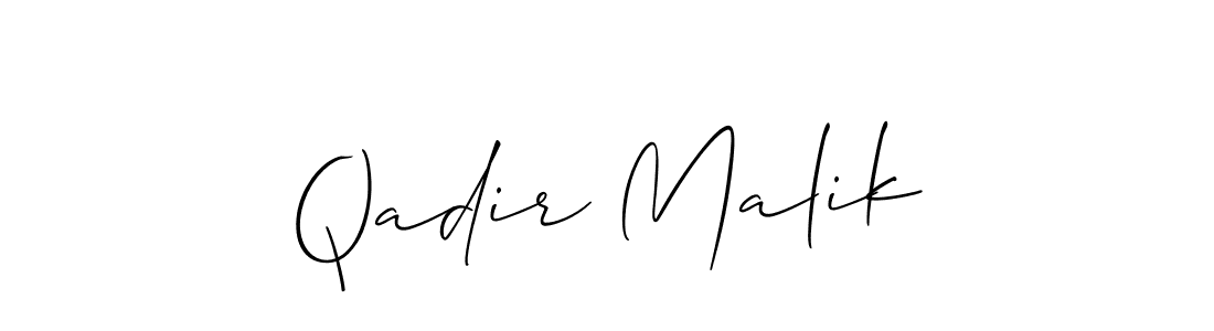 Use a signature maker to create a handwritten signature online. With this signature software, you can design (Allison_Script) your own signature for name Qadir Malik. Qadir Malik signature style 2 images and pictures png