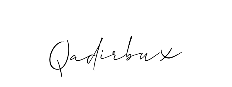 Also we have Qadirbux name is the best signature style. Create professional handwritten signature collection using Allison_Script autograph style. Qadirbux signature style 2 images and pictures png