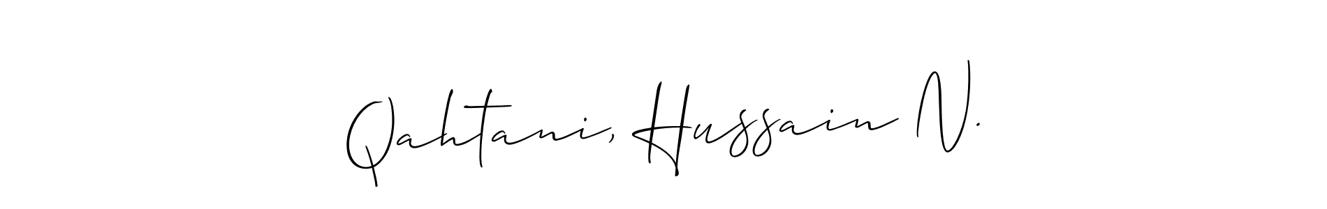 Use a signature maker to create a handwritten signature online. With this signature software, you can design (Allison_Script) your own signature for name Qahtani, Hussain N.. Qahtani, Hussain N. signature style 2 images and pictures png