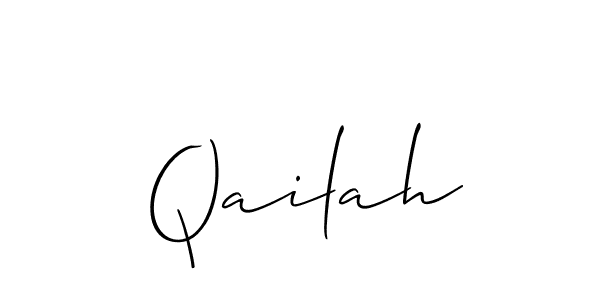 Design your own signature with our free online signature maker. With this signature software, you can create a handwritten (Allison_Script) signature for name Qailah. Qailah signature style 2 images and pictures png