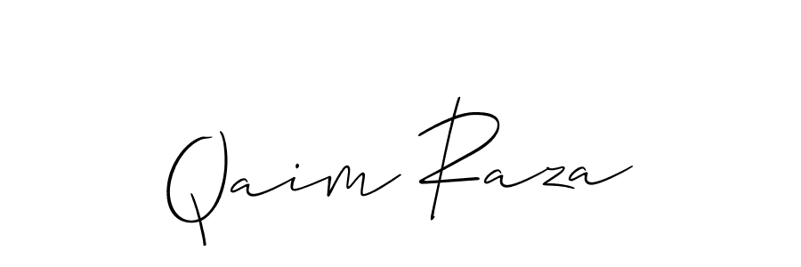 Allison_Script is a professional signature style that is perfect for those who want to add a touch of class to their signature. It is also a great choice for those who want to make their signature more unique. Get Qaim Raza name to fancy signature for free. Qaim Raza signature style 2 images and pictures png