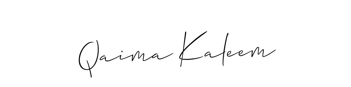 Also we have Qaima Kaleem name is the best signature style. Create professional handwritten signature collection using Allison_Script autograph style. Qaima Kaleem signature style 2 images and pictures png