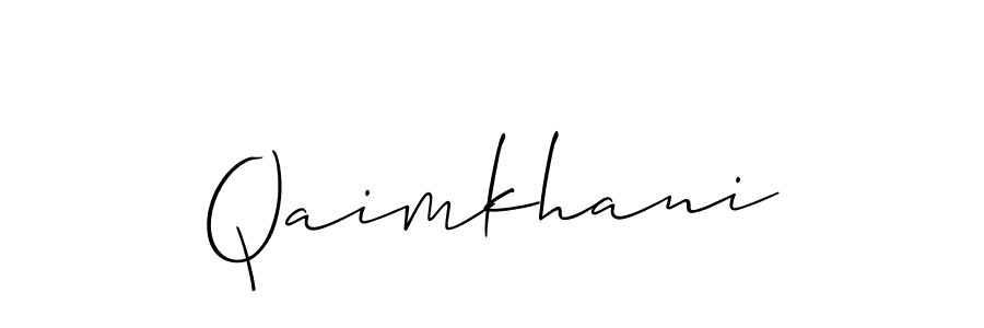 Make a beautiful signature design for name Qaimkhani. With this signature (Allison_Script) style, you can create a handwritten signature for free. Qaimkhani signature style 2 images and pictures png