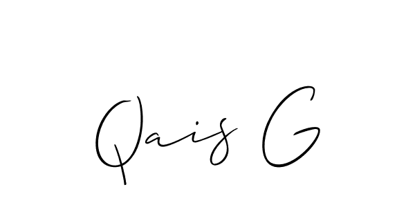 How to make Qais G name signature. Use Allison_Script style for creating short signs online. This is the latest handwritten sign. Qais G signature style 2 images and pictures png