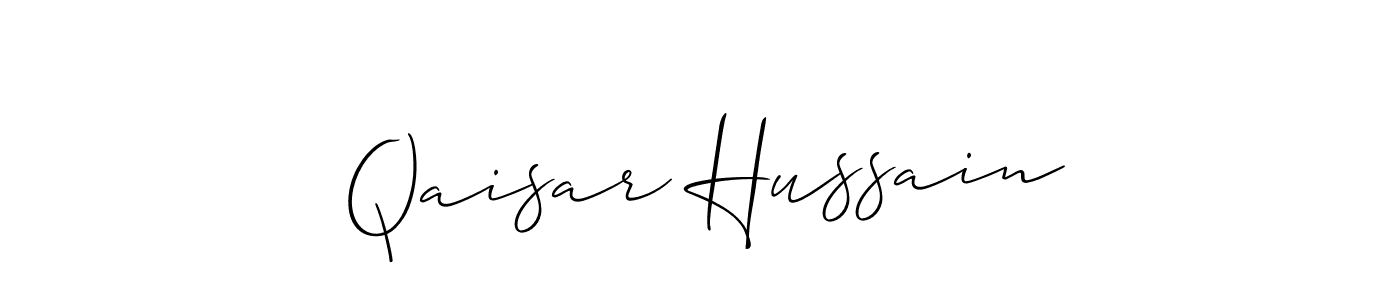 Create a beautiful signature design for name Qaisar Hussain. With this signature (Allison_Script) fonts, you can make a handwritten signature for free. Qaisar Hussain signature style 2 images and pictures png