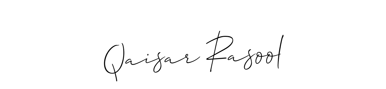 How to make Qaisar Rasool signature? Allison_Script is a professional autograph style. Create handwritten signature for Qaisar Rasool name. Qaisar Rasool signature style 2 images and pictures png
