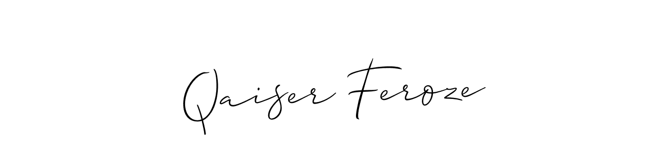 Make a beautiful signature design for name Qaiser Feroze. With this signature (Allison_Script) style, you can create a handwritten signature for free. Qaiser Feroze signature style 2 images and pictures png