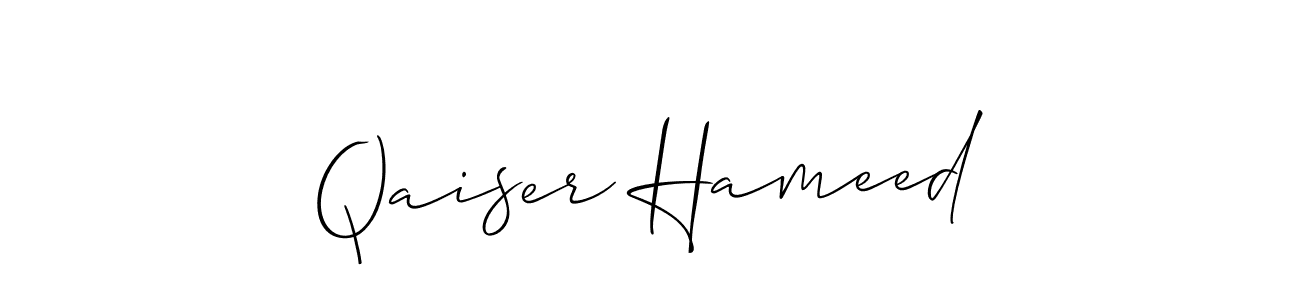 Use a signature maker to create a handwritten signature online. With this signature software, you can design (Allison_Script) your own signature for name Qaiser Hameed. Qaiser Hameed signature style 2 images and pictures png