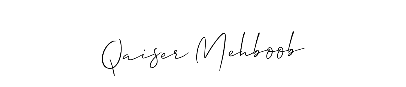 Design your own signature with our free online signature maker. With this signature software, you can create a handwritten (Allison_Script) signature for name Qaiser Mehboob. Qaiser Mehboob signature style 2 images and pictures png