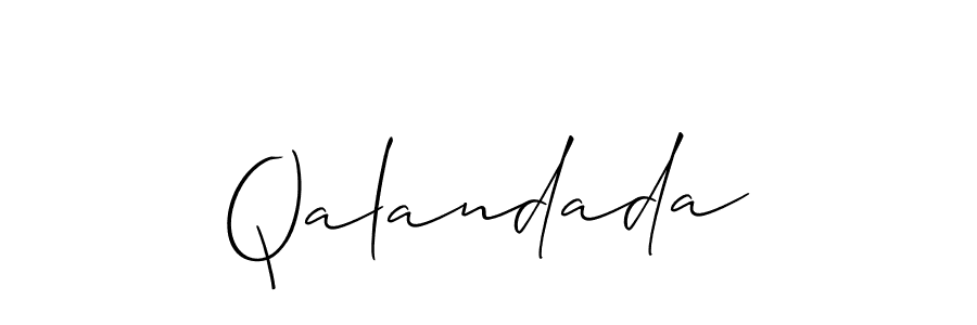 Make a beautiful signature design for name Qalandada. With this signature (Allison_Script) style, you can create a handwritten signature for free. Qalandada signature style 2 images and pictures png