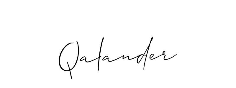 How to make Qalander signature? Allison_Script is a professional autograph style. Create handwritten signature for Qalander name. Qalander signature style 2 images and pictures png